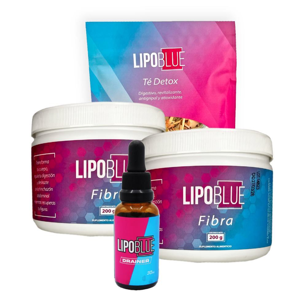 2 FIBRAS + TÉ DETOX + DRAINER LIPOBLUE