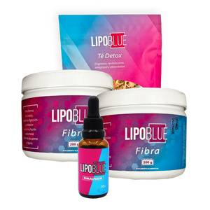 2 FIBRAS + TÉ DETOX + DRAINER LIPOBLUE